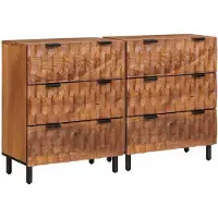 vidaXL Dressoir 2 st 60 x 33 x 75 cm Massief Mango Hout