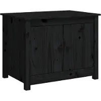 vidaXL Salontafel 71x49x55 cm massief grenenhout zwart