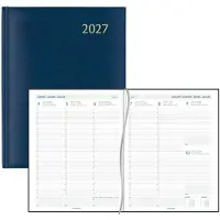 Aurora Plan-A-Week Florence weekagenda met kwartierindeling 2027 blauw (1 week per 2 pagina's) 7-talig