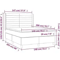 vidaXL Boxspring met matras fluweel donkergroen 140x200 cm