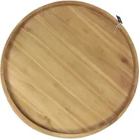 Axi Dewi Rond Dienblad van Teak Hout Ø 80 cm | Serveerplateau van Teakhout met Open Grepen & Opstaande Rand | Ideaal voor Drankjes, Glazen & Accessoires