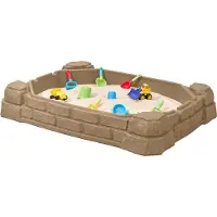 Step2 Naturally Playful Zandbak met deksel en zithoeken | Zandbak van plastic / kunststof voor kinderen