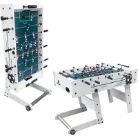 Cougar Scorpion Kick TS voetbaltafel opklapbaar in wit | Tafelvoetbal tafel incl. 2 ballen en scoreteller | Indoor voetbal tafel voor kinderen & volwassenen 122 x 61 x 80 cm