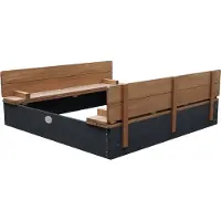 Axi Ella XL Zandbak 120 x 120 cm met bankjes Antraciet/bruin