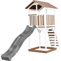 Axi Beach Tower Speeltoren Bruin/wit - Grijze Glijbaan