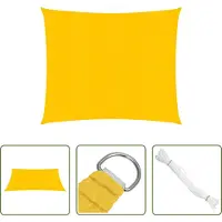 The Living Store Buitendecoratie - Zonnezeil - Zonnezeil 160 g/m² vierkant 5x5 m HDPE geel - Tuindecoratie - Parasol - Schaduwdoek