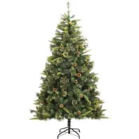 Syfax Kunstkerstboom met scharnieren en dennenappels 180 cm