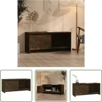 The Living Store TV-meubel - Gerookt eiken - 90x35x40 cm - Stabiele constructie