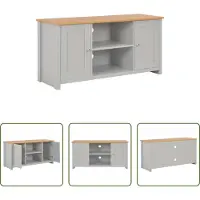 The Living Store Salontafel - Tv-meubel - Tv-meubel 120x39x58 cm grijs - Meubels - Houten Tv-standaard - Televisiecabinet