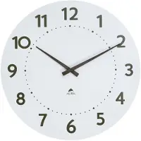 Alba wandklok hout HORMILENA 55 kwartsuurwerk wit 55cm
