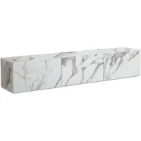Wohnling Lowboard hangend marmerlook wit 160x30x30 cm tv-meubel, design tv-tafel met vouwdeuren modern, tv-kastwand, tv-ladekast tv-ladekast om op te hangen - WL6.864