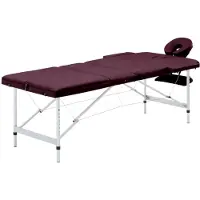 vidaXL Massagetafel inklapbaar 3 zones aluminum wijnpaars