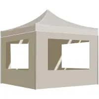 vidaXL Professionele partytent, inklapbaar met wanden, aluminium, 2x2 meter, crème
