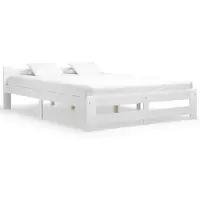vidaXL Massief houten bed, wit, grenen, 180x200 cm