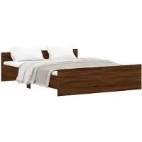 vidaXL Bedframe hoofd- en voeteneinde bruin eikenkleur 140x200 cm