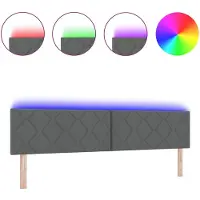 vidaXL LED Hoofdbord Grijs 200 cm Stof