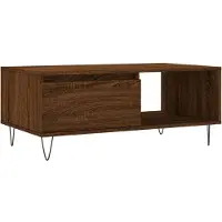 vidaXL Salontafel 90x50x36,5 cm bewerkt hout bruin eikenkleur