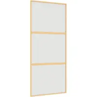 vidaXL Schuifdeur 90x205 cm mat ESG-glas en aluminium goudkleurig
