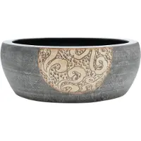 vidaXL Opzetwasbak rond Φ41x14 cm keramiek zwart en bruin