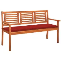 vidaXL Tuinbank voor 3 personen met kussen, 150 cm, massief eucalyptus hout