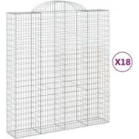 vidaXL Schanskorven 18 st gewelfd 200x50x220/240 cm ijzer