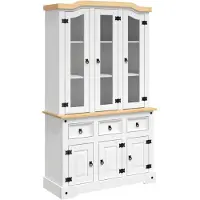 vidaXL Hoge kast Corona 112x43x191,5 cm massief Mexicaans grenenhout wit