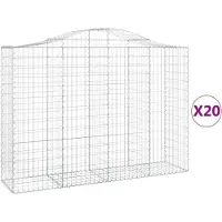 vidaXL Schanskorven 20 st gewelfd 200x50x140/160 cm ijzer