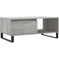 vidaXL Salontafel 90x50x36,5 cm bewerkt hout grijs sonoma