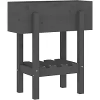 vidaXL Plantenbak 62x30x69 cm massief grenenhout grijs