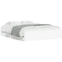 vidaXL Bedframe met lades, wit, 150x200 cm, houtvezel