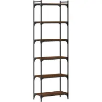 vidaXL Boekenkast 6-laags 60x30x188 cm bewerkt hout bruin eikenkleur