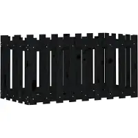 vidaXL Plantenbak verhoogd hekontwerp 100x50x50 cm grenenhout zwart