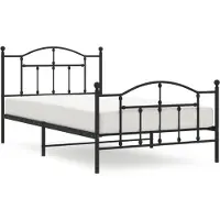 vidaXL Bedframe met hoofd- en voeteneinde metaal zwart 100x200 cm