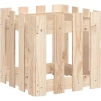 vidaXL Plantenbak met hekontwerp 40x40x40 cm massief grenenhout