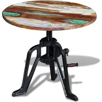 vidaXL Bijzettafel 60x(42-63) cm massief gerecycled hout en gietijzer