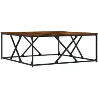 vidaXL Salontafel 100x100x40 cm bewerkt hout gerookt eikenkleurig