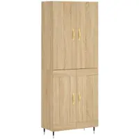 vidaXL Hoge kast 69,5x34x180 cm bewerkt hout sonoma eikenkleurig