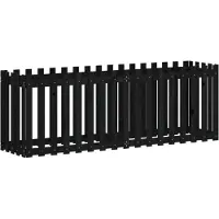 vidaXL Plantenbak verhoogd hekontwerp 200x50x70 cm grenenhout zwart