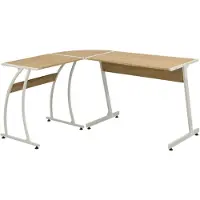 vidaXL Bureau, L-vormig, van spaanplaat, wit