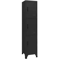 vidaXL Lockerkast 38x45x180 cm staal zwart