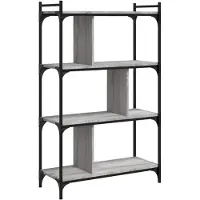 vidaXL Boekenkast 4-laags 76x32x123 cm bewerkt hout grijs sonoma