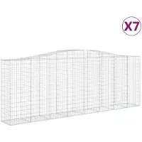 vidaXL Schanskorven 7 st gewelfd 400x50x140/160 cm ijzer
