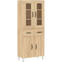 vidaXL Hoge kast 69,5x34x180 cm bewerkt hout sonoma eikenkleurig