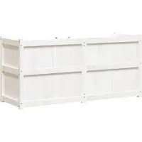 vidaXL Plantenbak 150x50x70 cm massief grenenhout wit