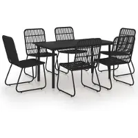 vidaXL 7-delige tuinset, polyrotan en glas