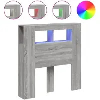 vidaXL Hoofdeinde met LED 100x18,5x103,5 cm bewerkt hout grijs sonoma