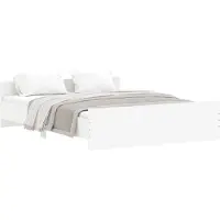 vidaXL Bedframe met hoofdeinde en voeteneinde, wit, 140x200 cm