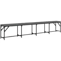 vidaXL Eetkamerbank 248x32x45 cm staal en stof donkergrijs