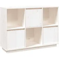vidaXL Dressoir 110,5x35x80 cm massief grenenhout wit