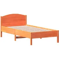 vidaXL Bedframe zonder matras massief grenenhout wasbruin 90x190 cm